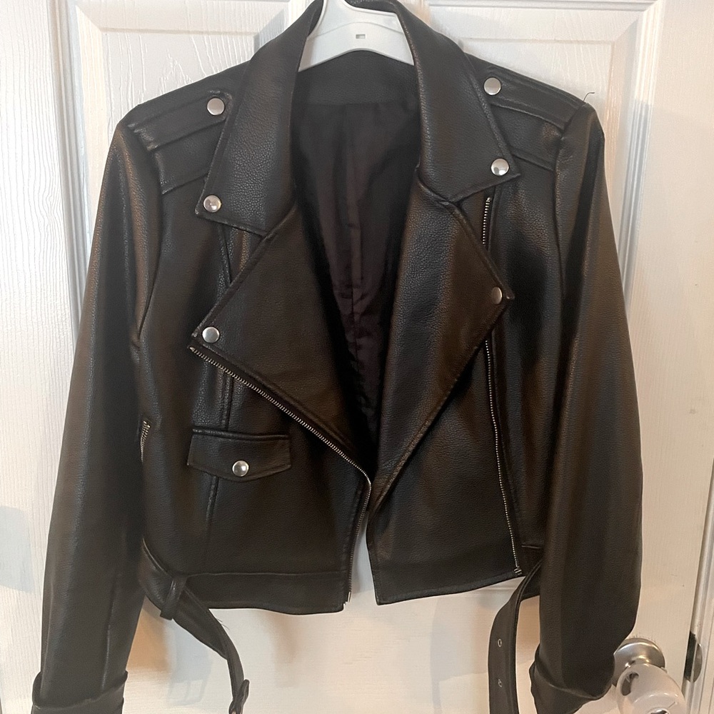 Missguided faux leather jacket, Moto size 12 large excellent condition